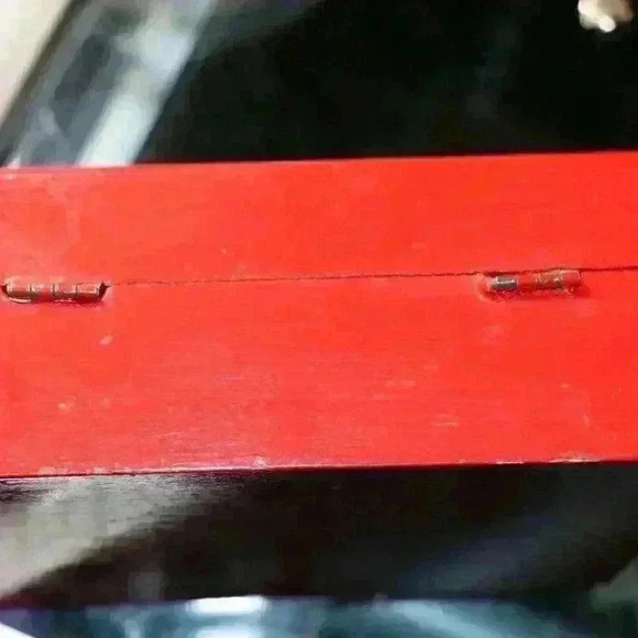 Vintage Handmade Wooden Trinket/Stationary Box With Folk Art - Picture 10 of 15